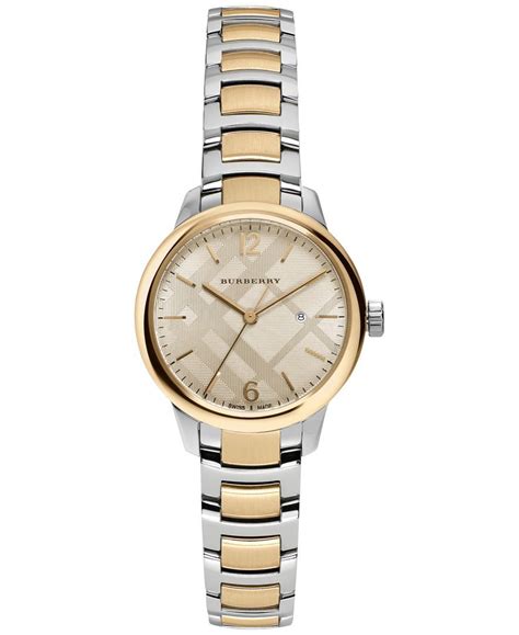 burberry women's classic two tone swiss quartz bracelet watch 32mm|Burberry Ladies Watch Swiss Classic Two Tone 32mm BU10118.